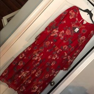 Ava and Viv size 4 red floral maxi